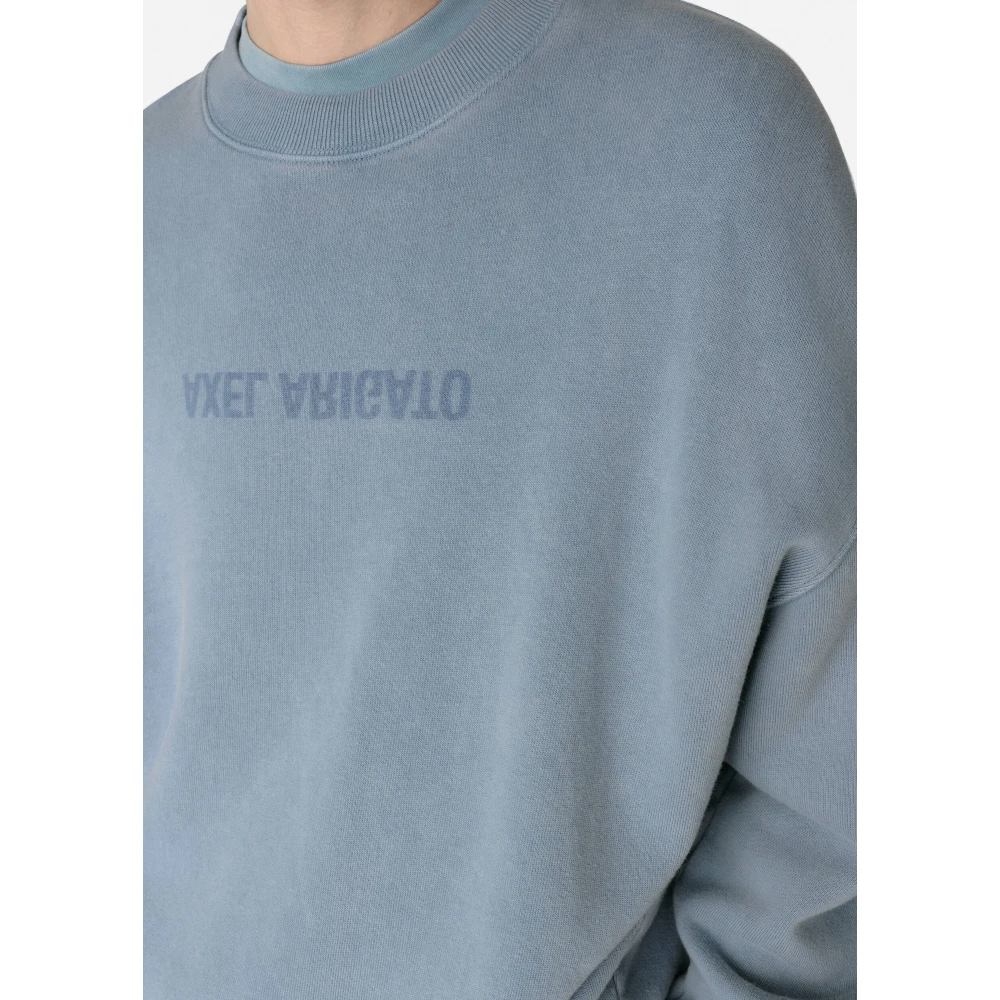 Axel Arigato Distort Washed Sweatshirt Blue Heren