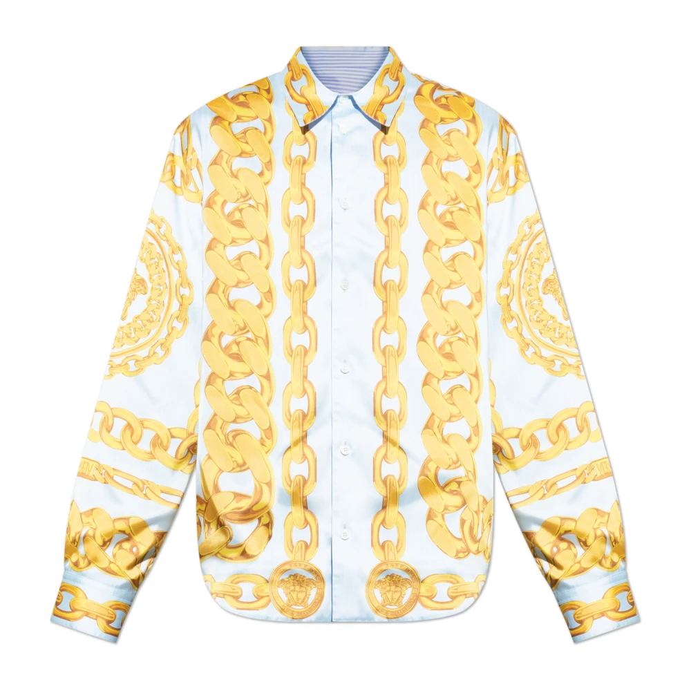 Versace Omkeerbaar overhemd Blue Heren
