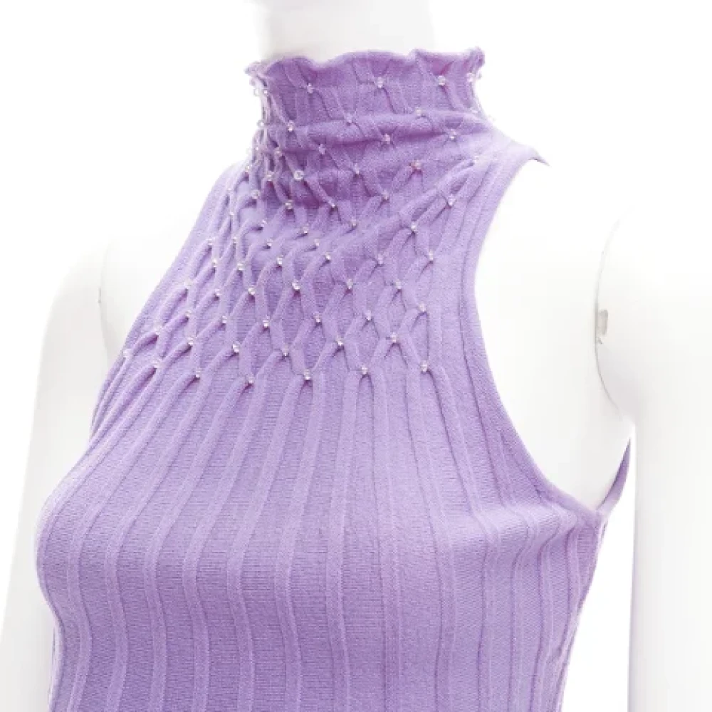 Versace Pre-owned Wool tops Purple Dames