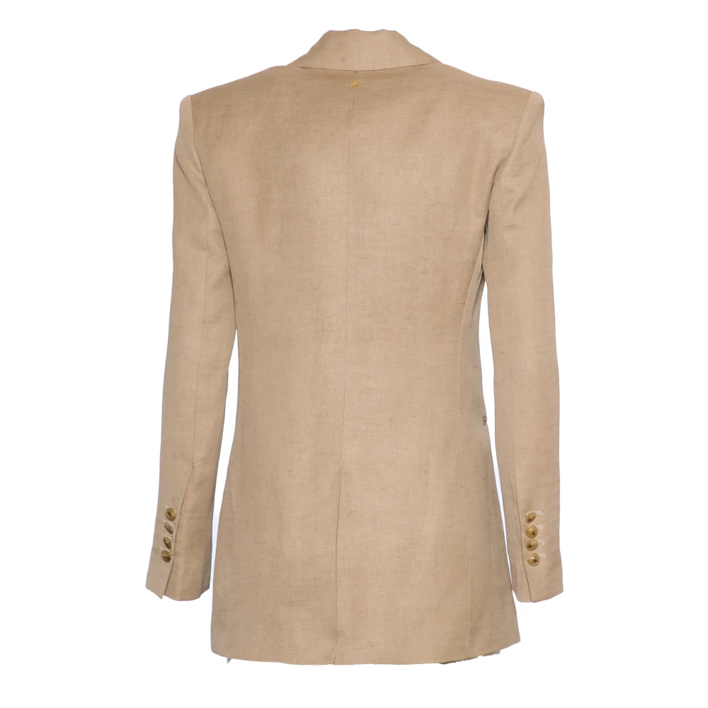 Dondup Woestijn Linnen Blazer Beige Dames