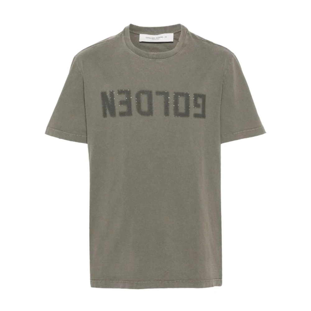Golden Goose , T-Shirts, Male, Green, L, Casual Cotton Tee Shirt