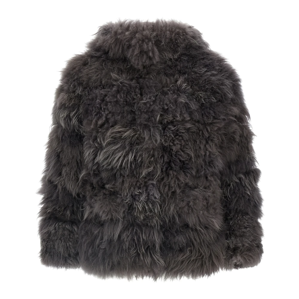 Simonetta Ravizza Women's Gray Flen Coat - Faux Fur & Shearling Jackets - 2XS - Jackets
