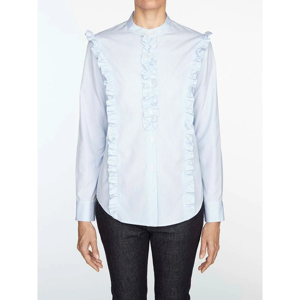 Ines De La Fressange Paris Prairy blauw katoenen overhemd Blue Dames