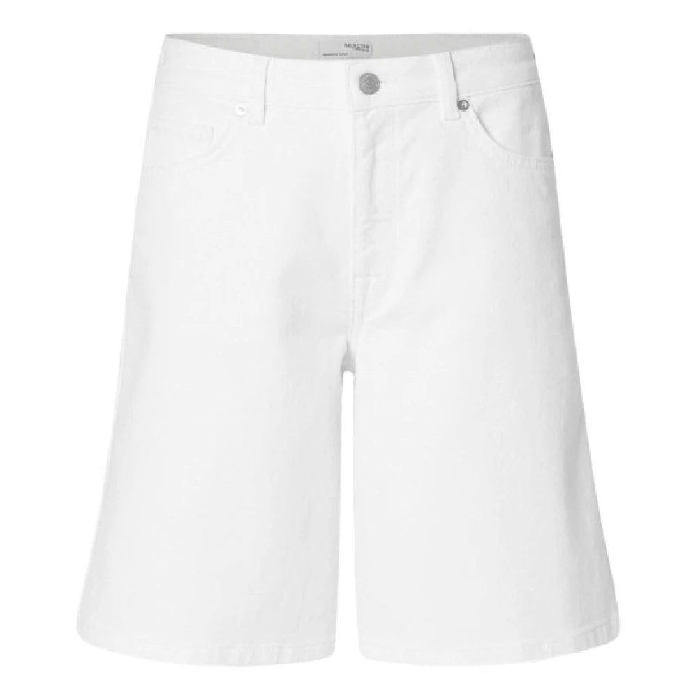 Selected Femme Witte Bermuda Shorts White Dames