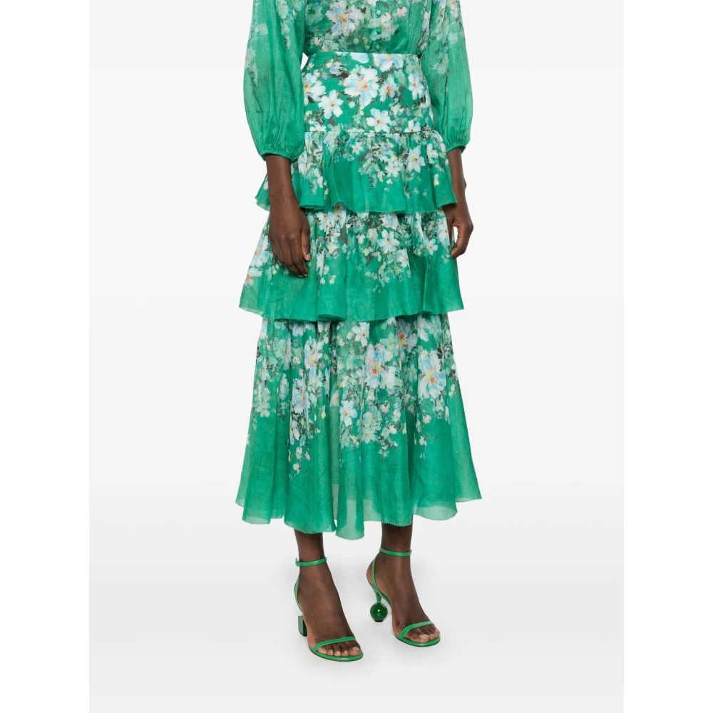 Zimmermann Groene Geplooide Rok Green Dames
