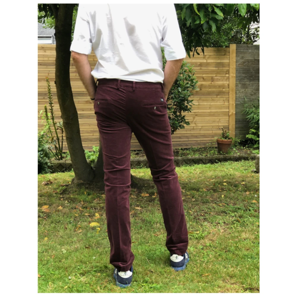 Mason's Slim Fit Fluweel Katoenen Chino Broek Red Heren