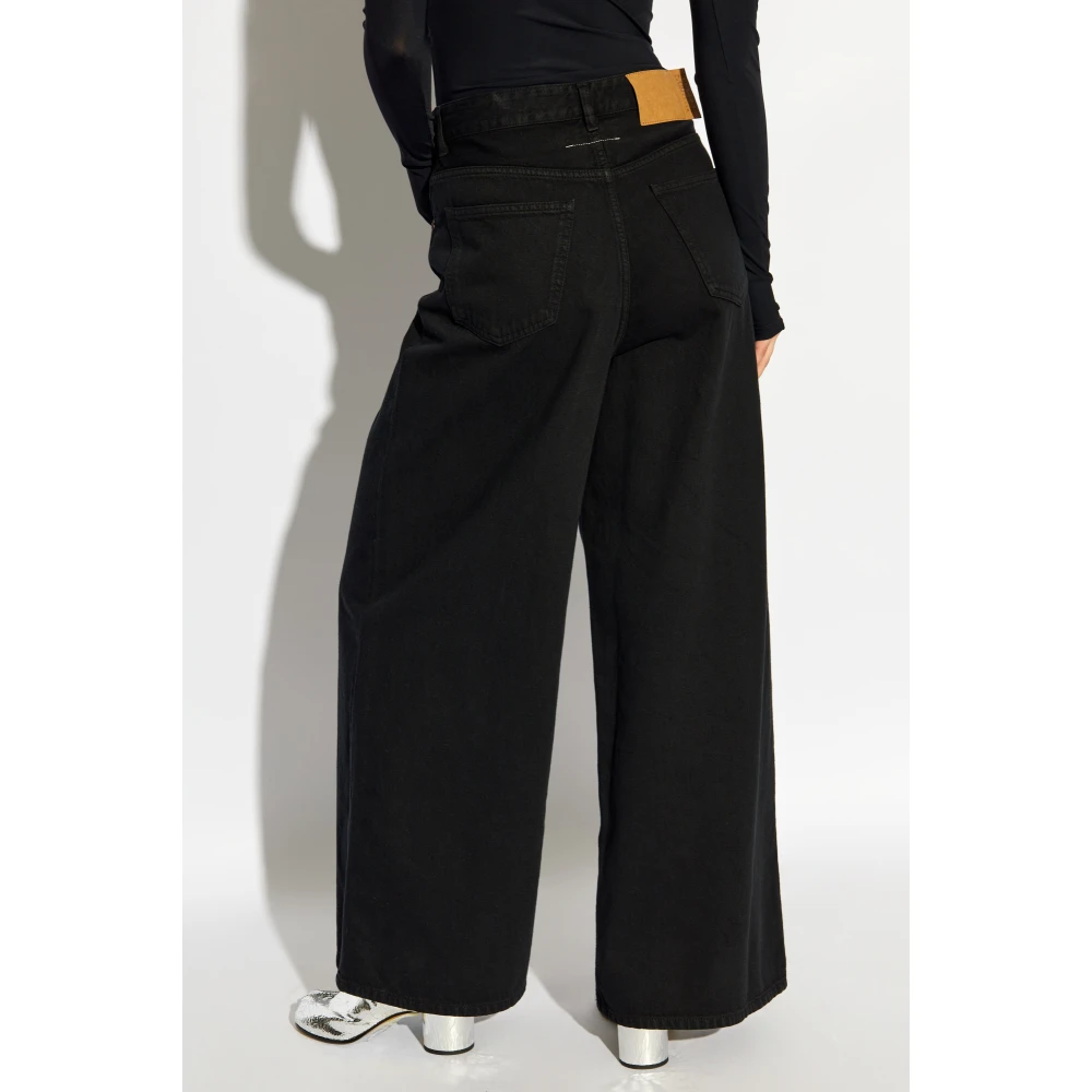 MM6 Maison Margiela Wijde Jeans Black Dames