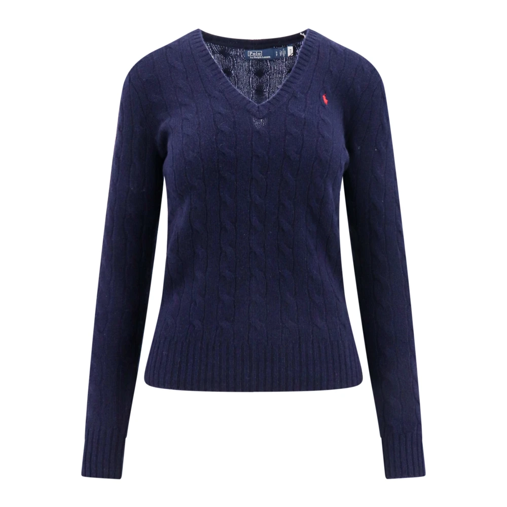 Polo Ralph Lauren Luxe V-hals Gebreide Trui Blue Dames