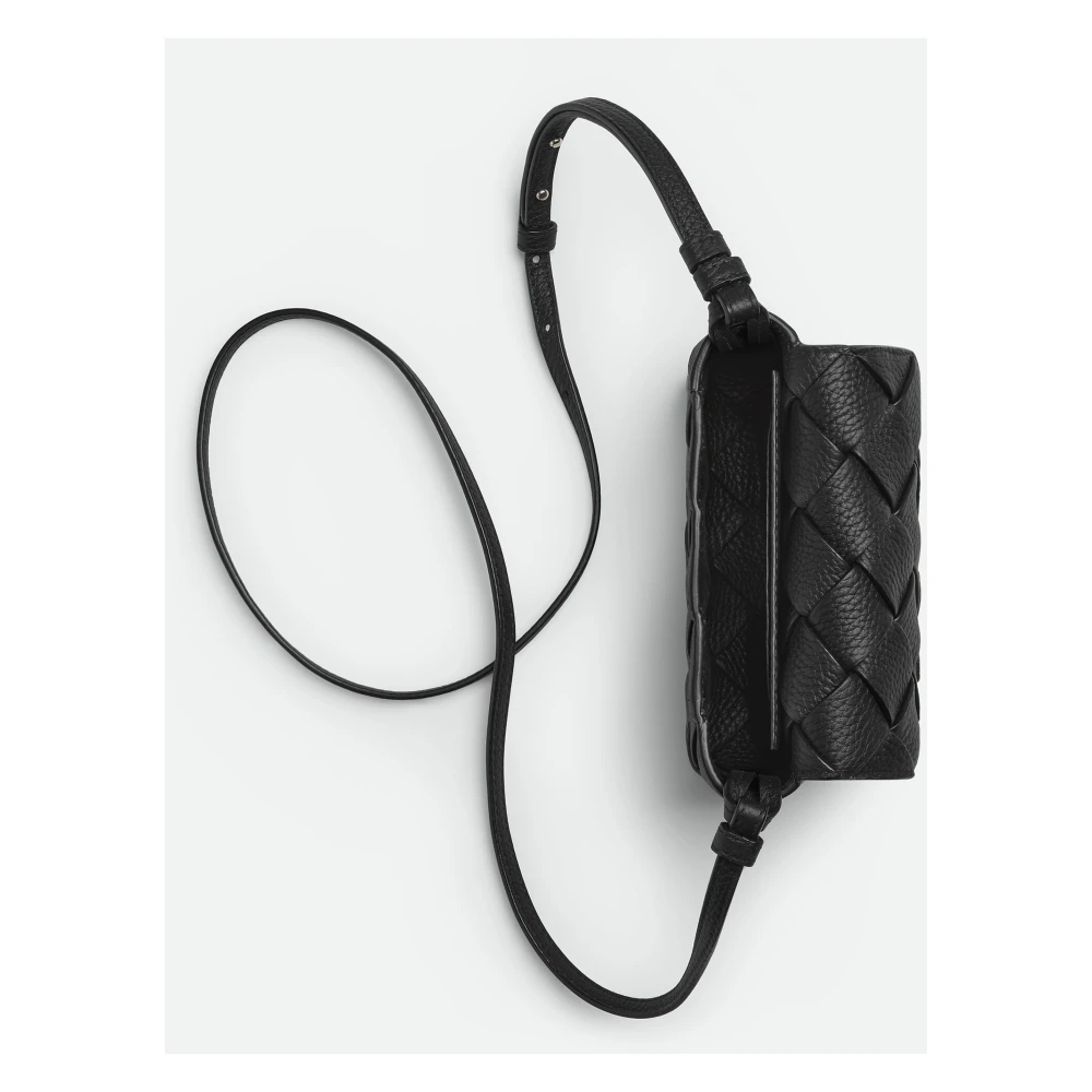 Bottega Veneta Schoudertas van zwart geweven leer Black Heren