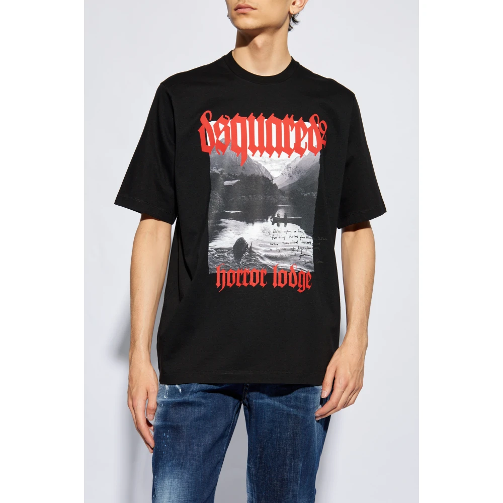 Dsquared2 T-shirt met logo Black Heren
