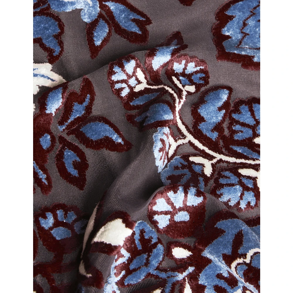 ETRO Blauwe Bloemen Paisley Fluweel Broek Multicolor Dames