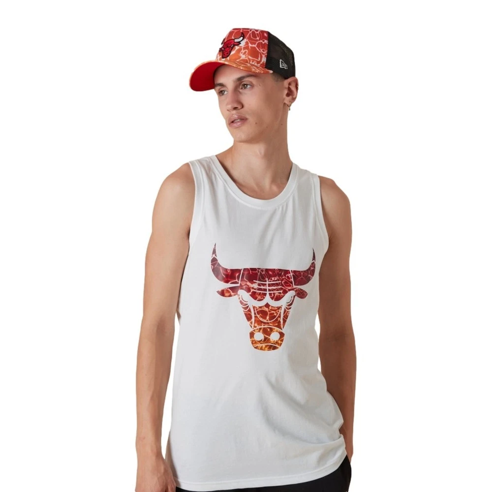 new era Bulls NBA Tank Top Wit White Heren