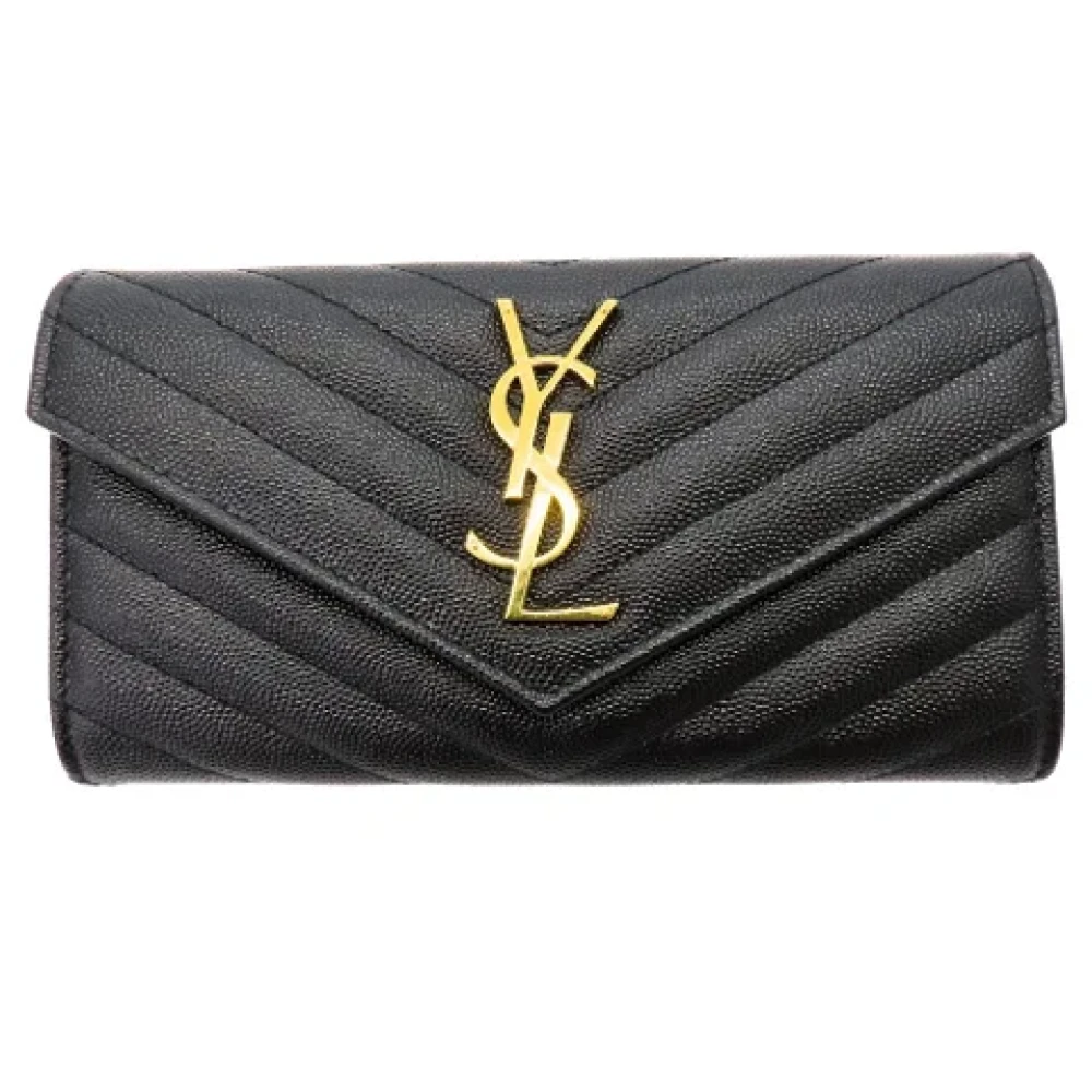 Yves Saint Laurent Vintage Pre-owned Leather wallets Black Dames