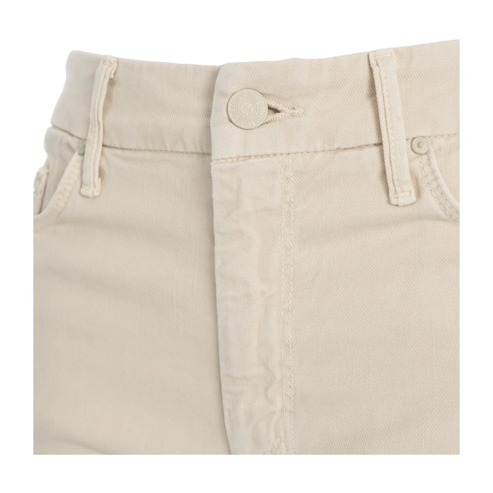 Mother Beige Flared Jeans 'The Roller Fray' Beige Dames