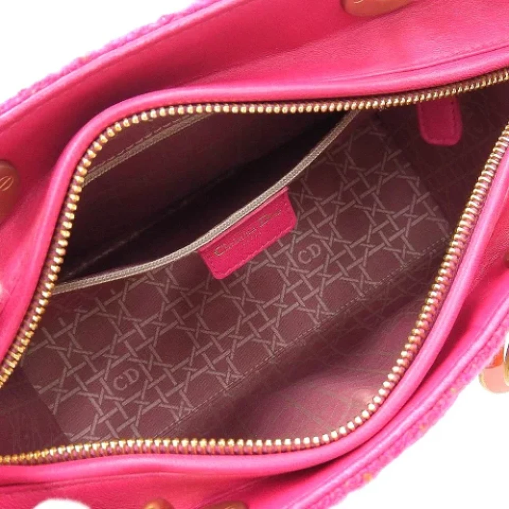 Dior Vintage Pre-owned Canvas handbags Pink Dames