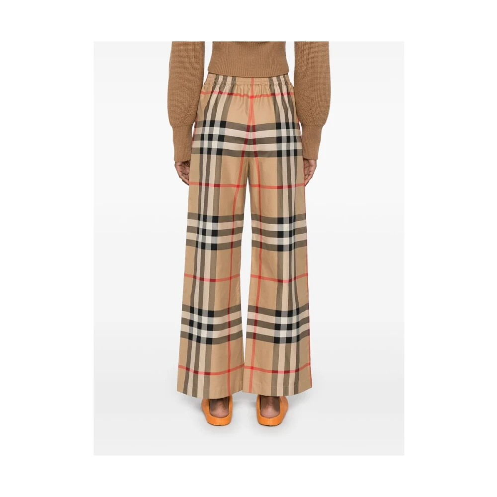 Burberry Vintage Check Wijde Broek Beige Dames