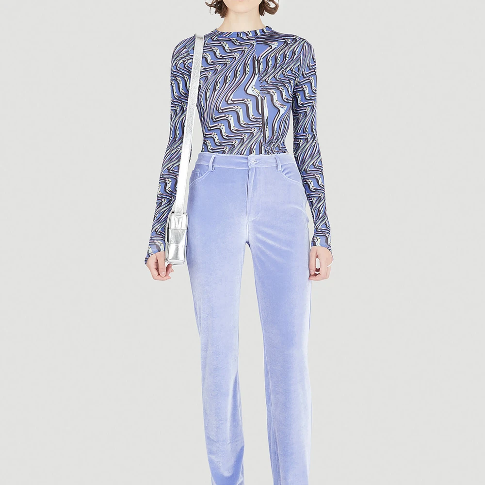 Maisie Wilen Fluweel Broek met 90s Euforie Purple Dames