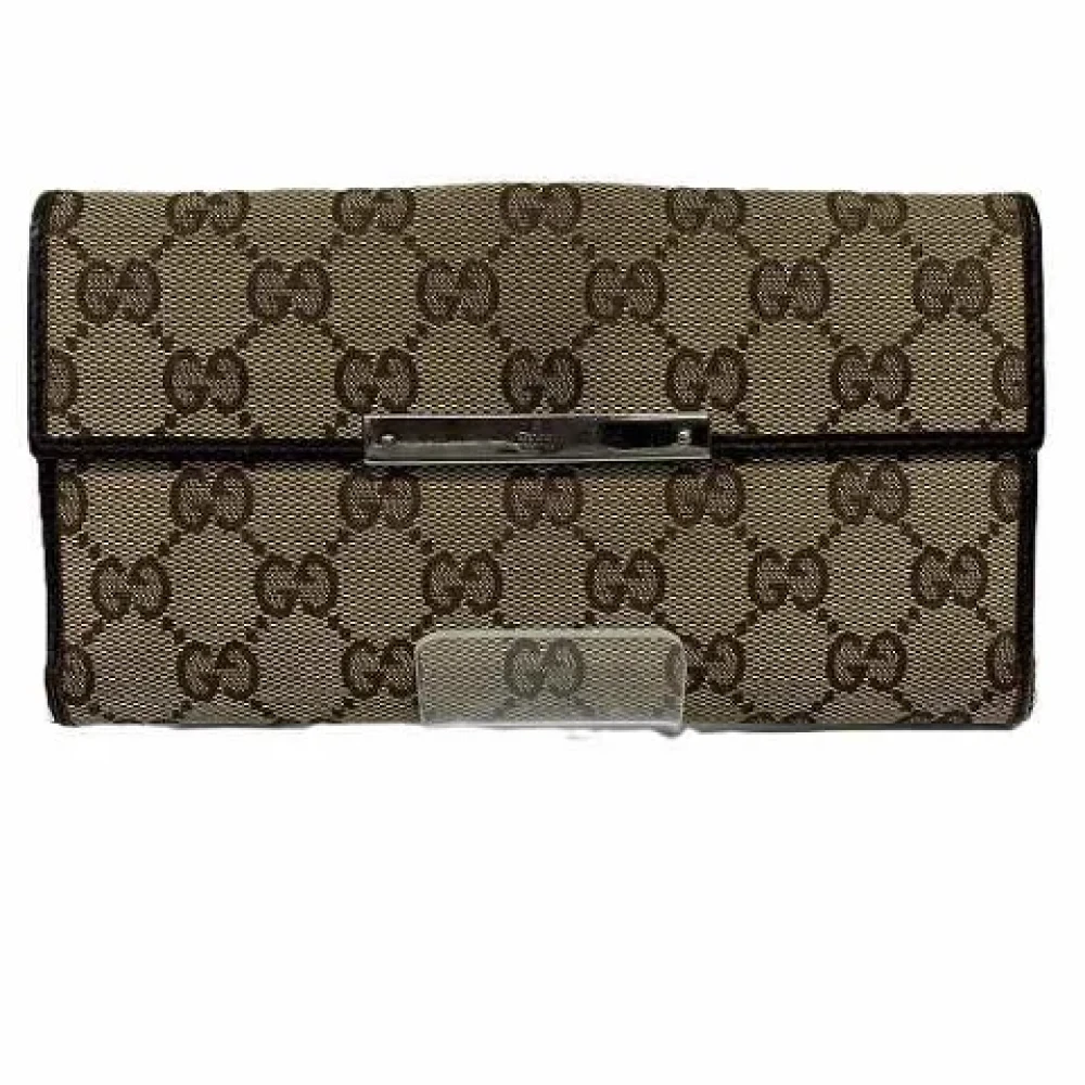 Gucci Vintage Pre-owned Canvas wallets Beige Dames