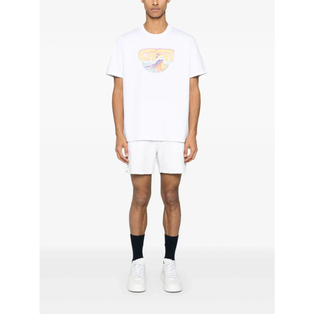 Casablanca Surf Motif Print T-shirt White Heren
