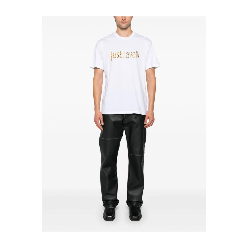 Just Cavalli Wit T-shirt voor mannen Aw24 White Heren