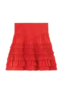Tiered Ruffle Midi Skirt