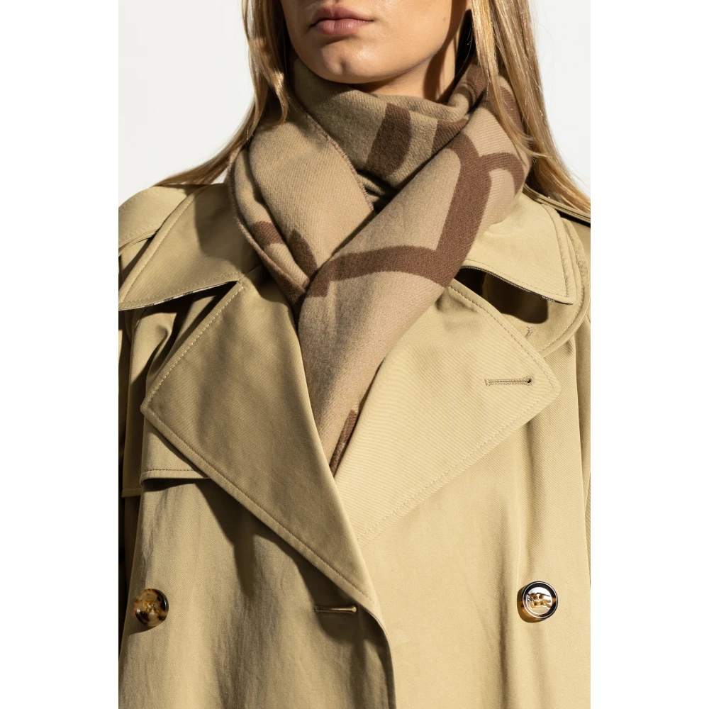 Burberry Wollen sjaal met logo Brown Dames