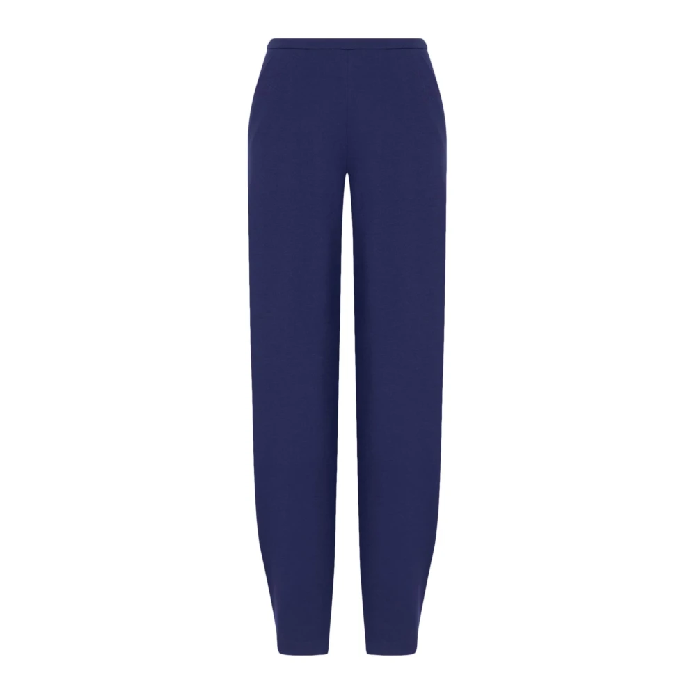 Emporio Armani Milano Ritsbroek Zijzakken Vaste Plooi Blue Dames