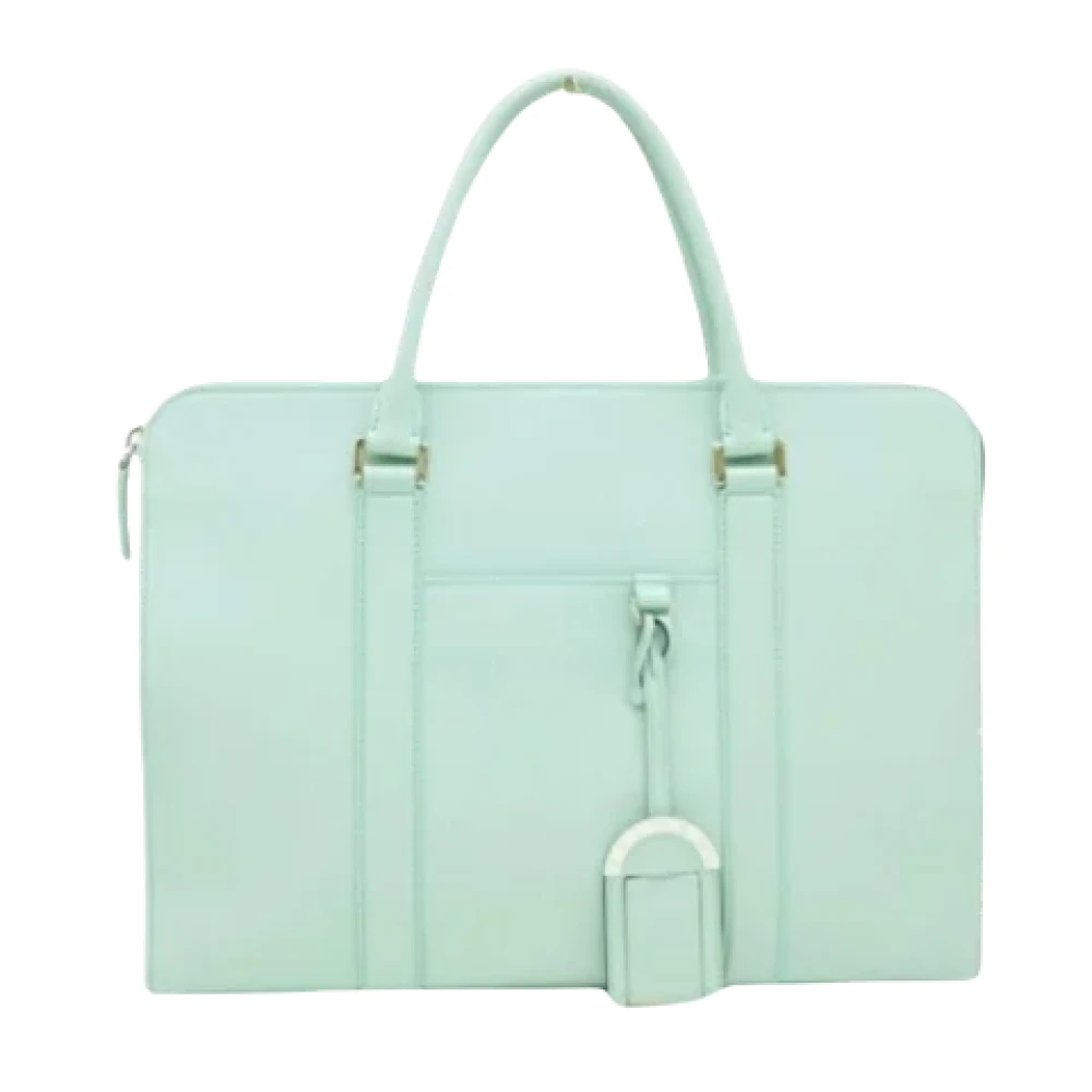 Bvlgari Vintage Pre-owned Leather handbags Blue Dames