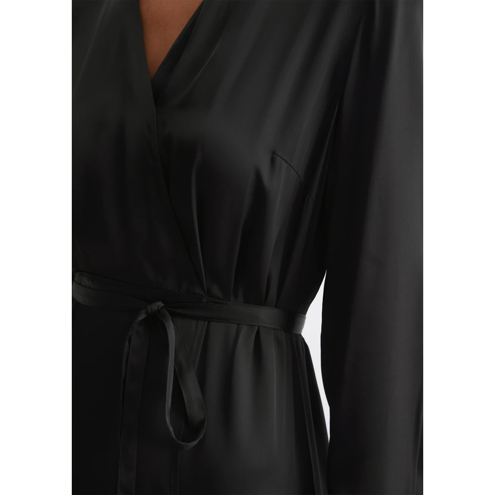 Marc O'Polo Lange wikkeljurk gevormd Black Dames