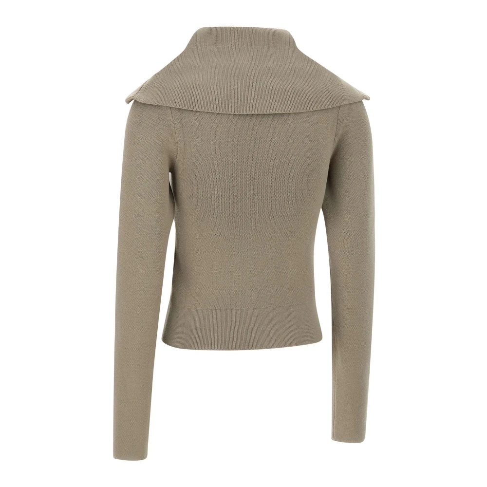 Remain Birger Christensen Beige Wollen Blend Met Rits Kraag Sweater Beige Dames