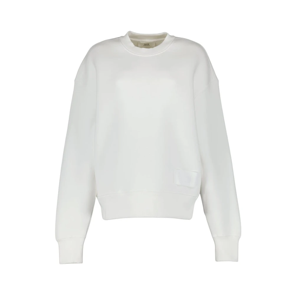 Ami Paris Logo Label Ronde Hals Sweater White Dames
