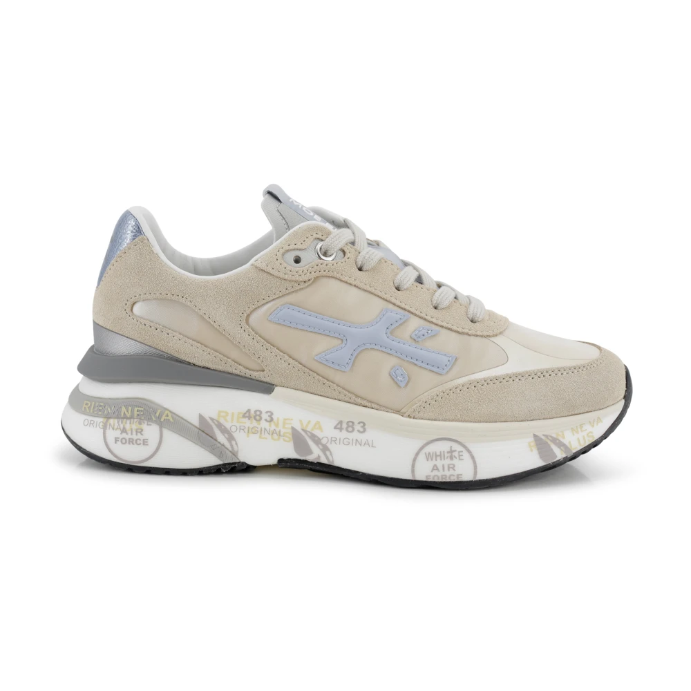 WeiBe flache Schuhe mit Einsatzdesign Premiata Sneaker Miinto