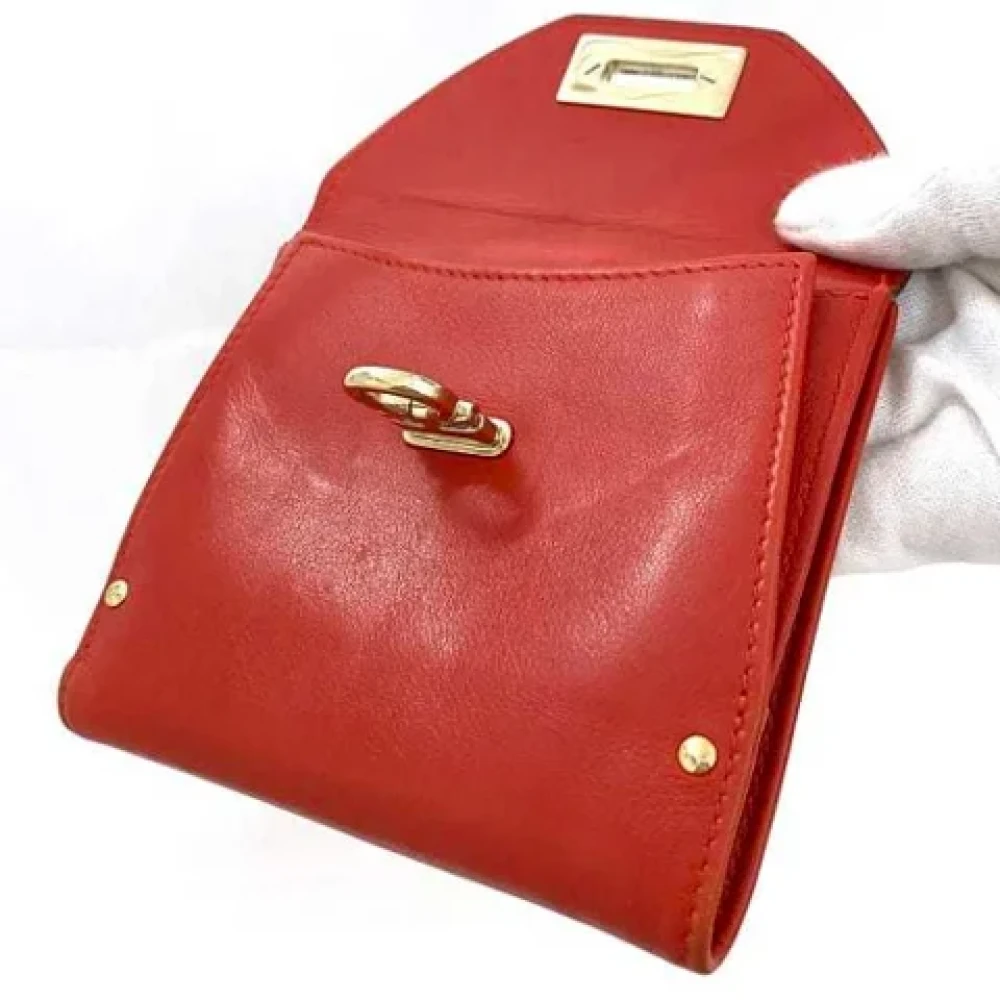 Salvatore Ferragamo Pre-owned Leather wallets Red Dames