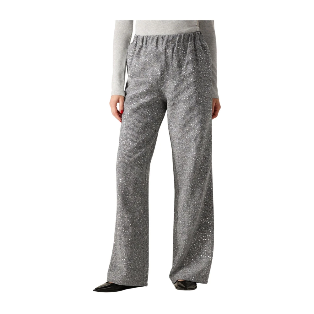 Alix The Label Sequin Wijde Pijpenbroek Gray Dames