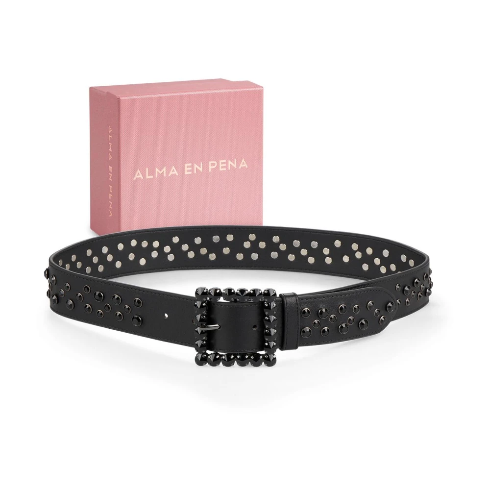 Alma en Pena Leren riem studs Black Dames
