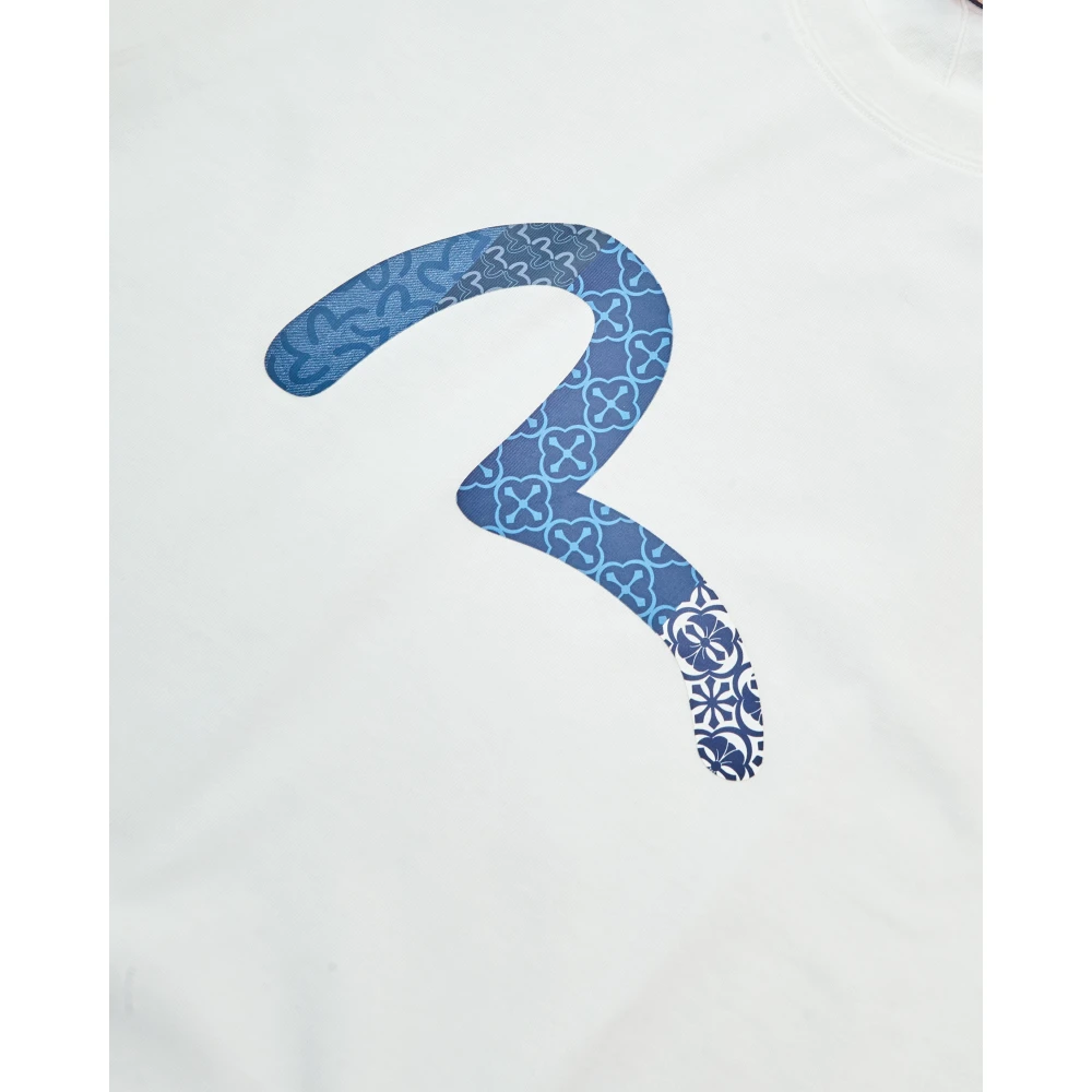 Evisu T-shirt met Zeemeeuwprint en Pins White Heren
