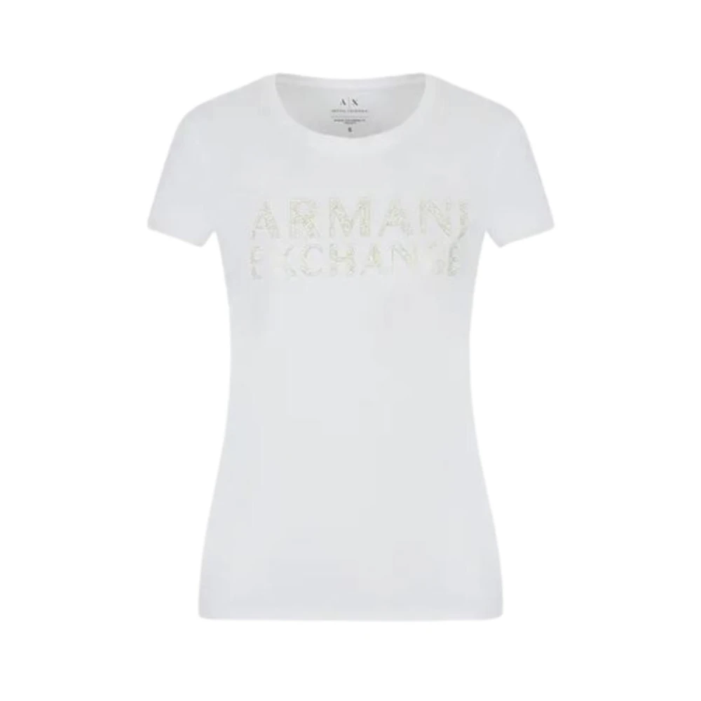 Armani Exchange Bas T-shirt White, Dam