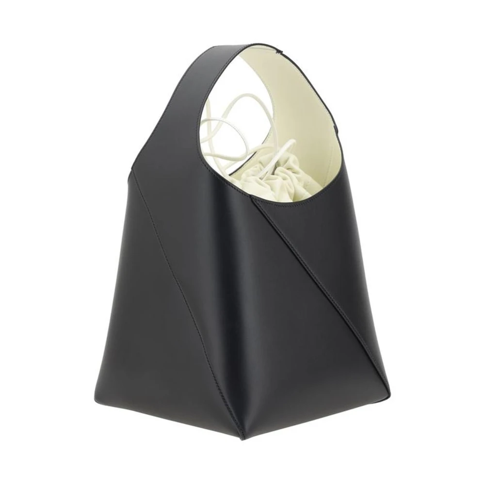 Jil Sander Leren handtas met trekkoordzak Black Dames