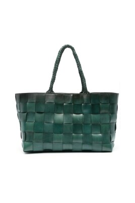 sac-fourre-tout-en-cuir-vert-tresse