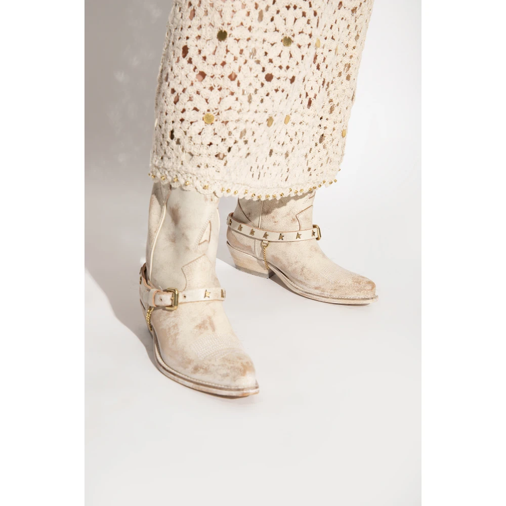 Golden Goose Wish Star Low enkellaarzen met hak Beige Dames