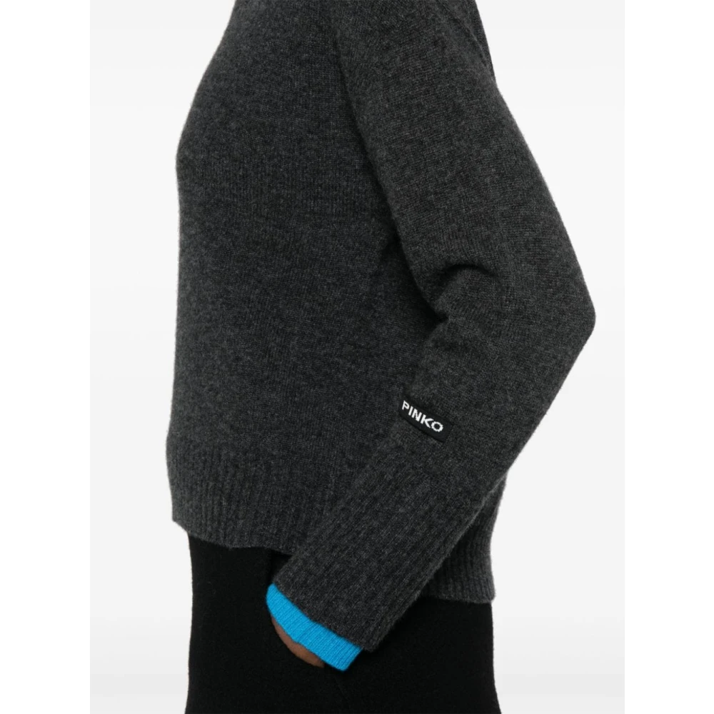 pinko Grijze Wol-Kasjmier Trui Boothals Gray Dames