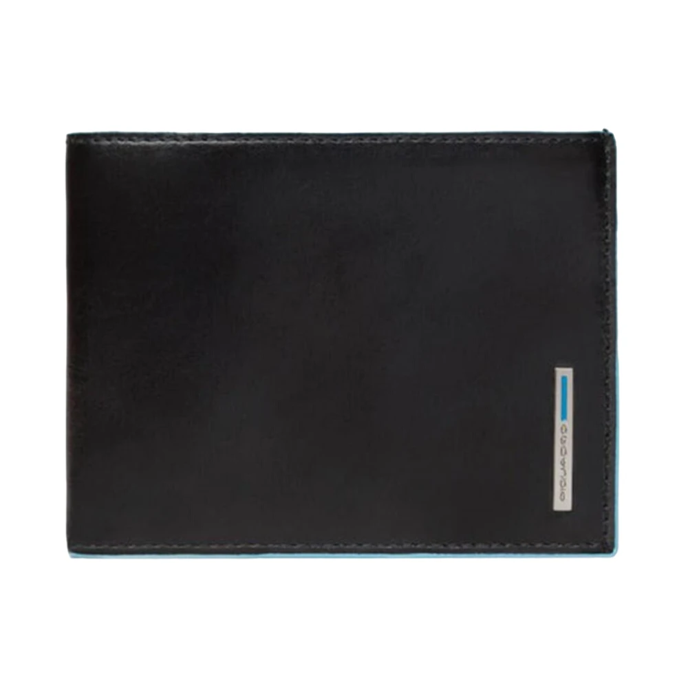 Piquadro Men's Black Wallets & Cardholders, One Size, Leather Wallet And Cardholder