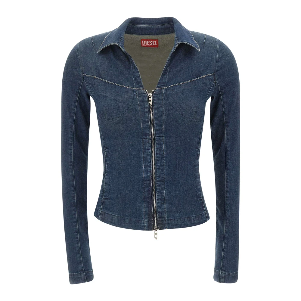 Diesel Full-Zip Shirt In Denim - Female - Shirts - Blue - Xs - Blouses & Shirts