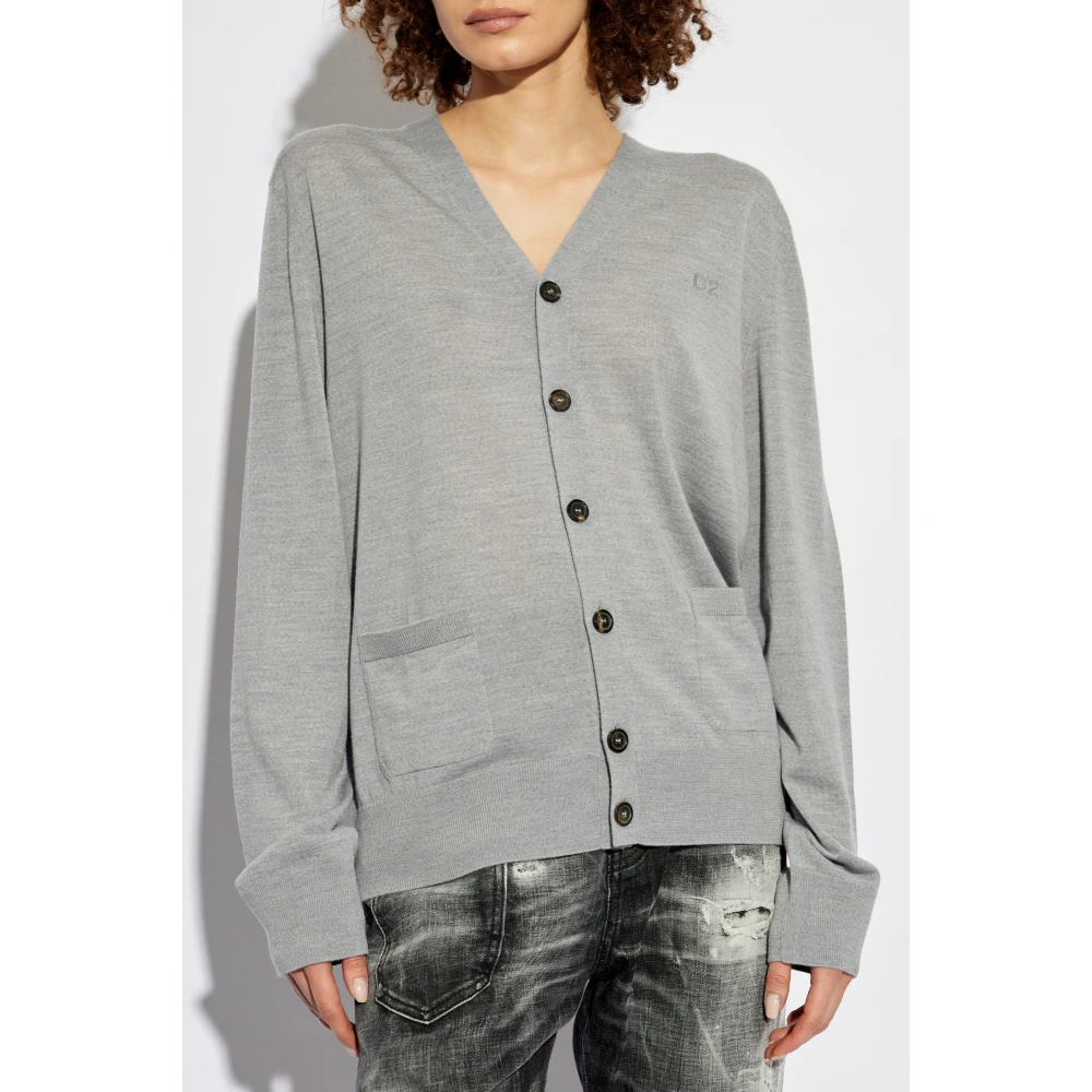 Dsquared2 Wollen vest met zakken Gray Dames