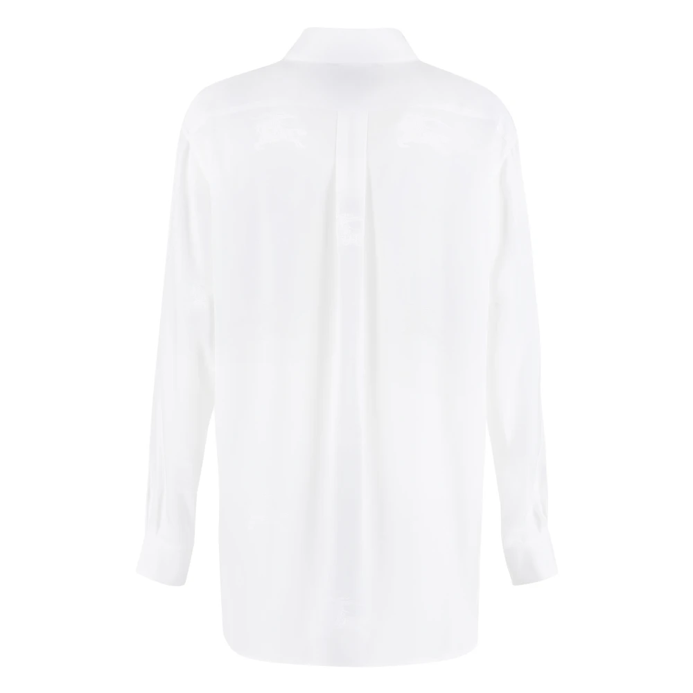 Burberry Zijden Shirt met Nacre Knopen White Dames