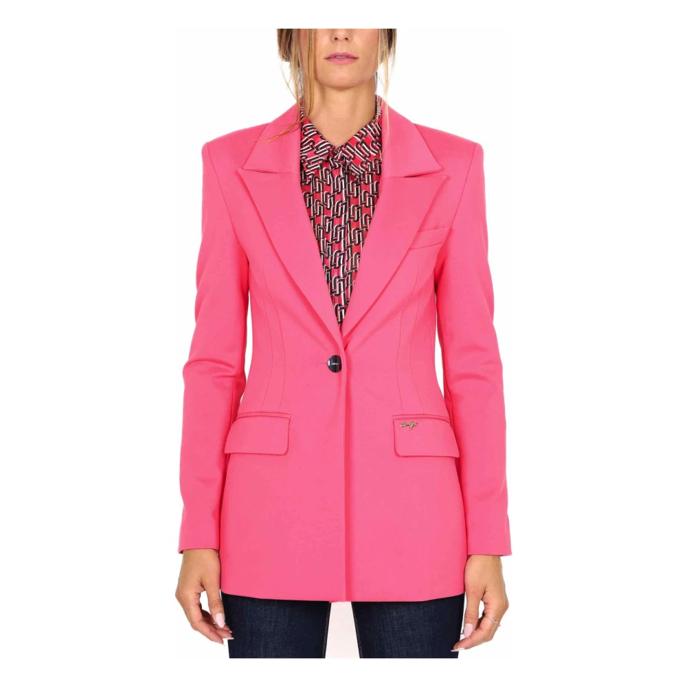 Liu Jo Fuchsia Milano Blazer Lang Metalen Knoop Pink Dames