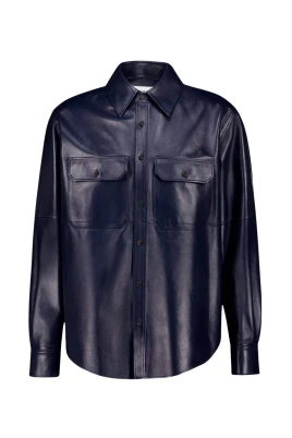 Double-Pocket Leather Shirt