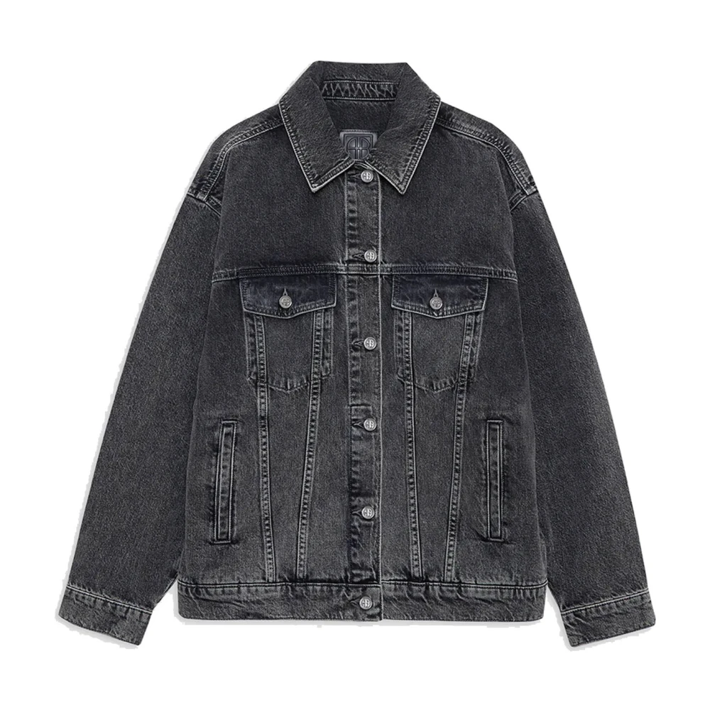 Anine Bing Women's Gray Vintage-Inspired Grey Denim Jacket - Denim Jackets - L - Jackets