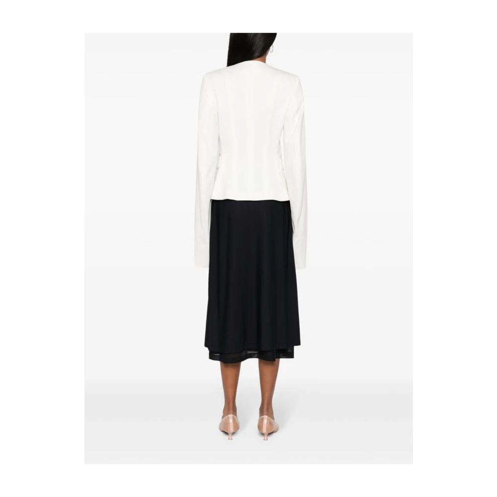 MM6 Maison Margiela Italian Twill Blazer met Extra Lange Mouwen White Dames
