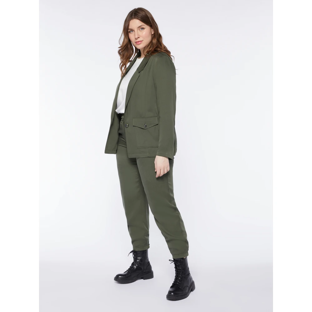 Fiorella Rubino Wortel Snit Katoen-Lyocell Broek Green Dames